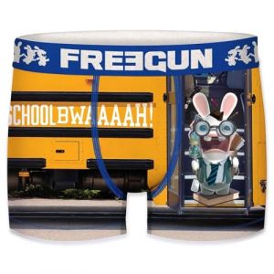 FREEGUN Boxer Homme Lapins Crétins (XL, School Bwaaaah) (FRENCH MARKET, neuf)