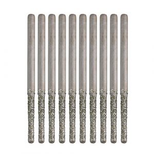 Lot de 10 forets prolongés à pointe argentée en diamant, par BQLZR, pour percer des trous sur des minéraux, perles, agates, bijoux, argent, (BQLZR (l' article sera livré  dans les  9-18 jours ouvrables environ), neuf)