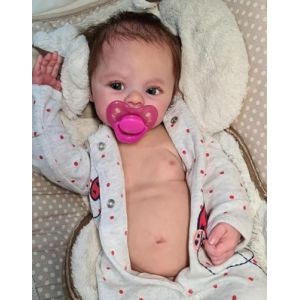 Anano Poupée Bébé Reborn Femelle Tout Silicone Souple 45CM Poupées Reborn Réaliste Femmes Yeux Ouvert Bébé Poupée Reborn Femelle Salle De Bains (Yunxinjinyi, neuf)