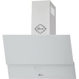 Hotte Murale 80 cm Blanc GURARI GCH 268 WH/Hotte Aspirante Inclin&eacute;e avec Evacuation ou Recyclage/Classe A/Hotte de Cuisine 1000 m&sup3;/h/T&eacute;l&eacute;commande/Verre (Neumann-Onlinesale, neuf)