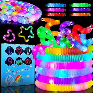 EOPUOZS Pop Tubes LED, 12 pi&egrave;ces LED Pop Tubes Fidget Toys, Jouets sensoriels Lumineux pour Enfant, bracelet fluorescent lumineux pour F&ecirc;te Anniversaire D&eacute;corations, Halloween, No&euml;l (DOBRICA BREDA SHOP S.R.L., neuf)