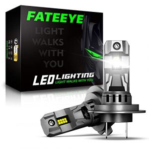 FateEye H7 LED Ampoules Phare Voiture, Phare Automobile LED H7 16000LM 70W 6500K Blanc,1:1 Conception Miniature, Plug and Play, Ampoules de Remplacement halogène/Xénon, Lot de 2 (walkworld-store, neuf)
