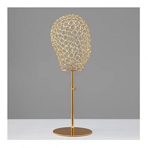 T&ecirc;te de Mannequin T&ecirc;te De Mannequin Femme en Fer Dor&eacute;, Chapeau, Lunettes, &Eacute;charpe, Lunettes, Perruque, Affichage, T&ecirc;te De Mannequin Femme, avec Support R&eacute;glable (lvliangshilishiqulanfengbaihuoshanghang, neuf)