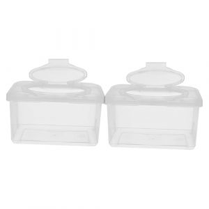 CVUTOVO 2pi&egrave;ces Bo&icirc;te Lingette Pour R&eacute;utilisable Avec Couvercle Anti-poussi&egrave;re Distributeur Pratique Pour Rangement Lingettes Pour Salle De Bain Et Maison Lot (Hujiatec, neuf)