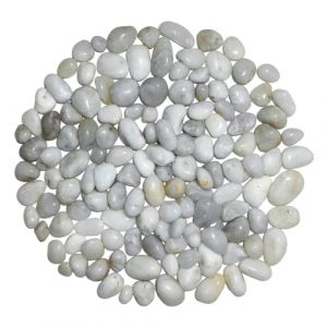2000g Galets Naturelsdecoratif Poli, 1-3 cm Petit Cailloux Decoratif pour Plante, Galets de Rivière Pierres Polies Décoratives Naturelles pour Aquarium Vase Jardin Plantes (Blanc, 1-3 cm) (Yingze Zaowu Taoci Youxiang Gongsi, neuf)