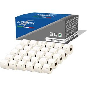 Aftertech 30x 11354 AMOVIBLE 57x32mm Rouleaux d'&eacute;tiquettes adh&eacute;sives compatibles (1000 &eacute;tiquettes/rouleau = 30000 au total) pour imprimantes d'&eacute;tiquetage Dymo LabelWriter 30x11354R (AFTERTECH&reg;, neuf)