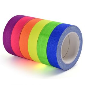 CATELL 6 Pcs Fluorescente N&eacute;on Ruban, 15mm X 5m Ruban Adh&eacute;sif Fluorescent Lumineux 6 Couleurs Bande Fluorescente Autocollante Ruban Adh&eacute;sif N&eacute;on pour Halloween D&eacute;corations de Vacances Party (JRD-EU, neuf)