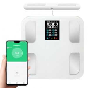 TECKZOON &Eacute;chelle de graisse corporelle, P&egrave;se-personne 8 &eacute;lectrodes & capteurs de main, digital pour graisse corporelle BMI & masse musculaire, analyse 25 donn&eacute;es corporelles jusqu&rsquo;&agrave; 180 kg/400 lbs (Tenvethink, neuf)