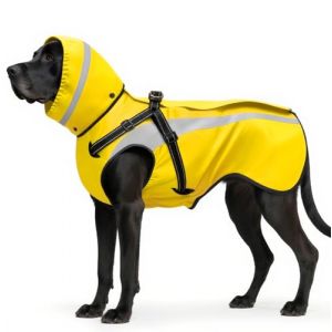 Oslueidy Imperméable Chien Imperméables pour Chien Réfléchissant Chiens Vestes de Pluie à Capuche Pluie Poncho pour Petits Chiens Moyens Grands S-XXL (Jaune, L) (AWKlonger, neuf)