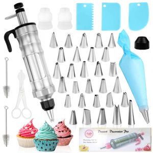 Erzekrim 40PCS Douilles de Décoration de Gâteau Douille Patisserie Seringue Gateau Seringue Alimentaire Patisserie Poches à Douille Réutilisables en Silicone pour Gâteaux Cupcakes Pâtisseries (Noir) (YUETIANLTD, neuf)