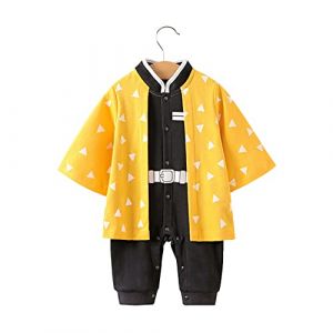 NCTCITY Bébé Garçon Fille Combinaisons en Coton Mignon Animé Été Nouveau-né Barboteuse Infantile Grenouillères Cosplay Pyjama Naissance Bobysuits avec Bouton-Pression Luffy Chopper Son Goku (NCTCITY, neuf)