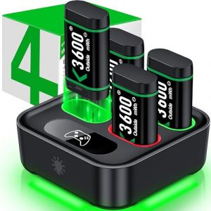 ALEEMTRY 4 X 3600mWh Batterie Manette Xbox Series X, Batterie Manette Xbox Charge Rapide de 2,5 Heures, Batterie Xbox avec Interface Type-C pour Manette Xbox Series X/S/Xbox One/Xbox One S/X/Elite (Gracesview, neuf)
