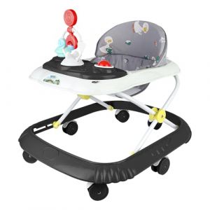 OHMG Trotteur Babywalker 5 en 1 Chariot d'&eacute;veil et de marche Trotteur,Fonction basculante Transat avec roulettes,Lumi&egrave;re,Musique,Aire de jeu Table &agrave; manger Trotteur Pliable (jusiZL, neuf)