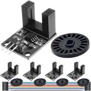 DAOKAI 5 pièces LM393 capteur photoélectrique H2010 capteur infrarouge photoélectrique avec dispositif de réglage automatique, module de capteur de vent moteur avec câble d'encodeur (DAOKAI EU, neuf)
