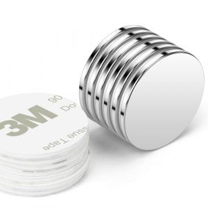 Wzone Aimant Neodyme Super Puissant, 25×2mm | 6 Pièces Aimant Puissant Aimants Autocollants, Aimant Rond Aimant Adhésif Pour Bureau, Réfrigérateur et Tableau Blanc (Loonfa, neuf)
