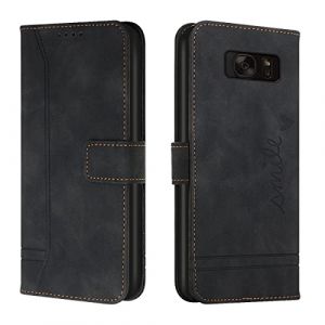 Cqkob Coque pour Samsung Galaxy S7Edge Housse Etui Portefeuille Cuir Multifonction Fermeture Magnétique à Clapet Anti-Noir (BiBoDan, neuf)
