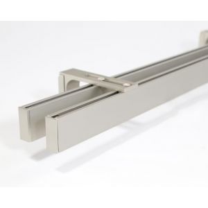 Deco-Raum Tringle &agrave; rideaux sur mesure &agrave; 2 voies avec fixation murale, rail int&eacute;rieur, style loft carr&eacute;, pour rideaux, tige en acier inoxydable aspect 180 cm (deco-raum, neuf)