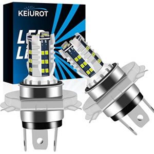 Keiurot Ampoule H4 LED Phare Moto HS1 HB2 9003 LED Phare Ampoule Pour Moto Phares Haut et Bas Hi/Lo Faisceau 30SMD 2016 LED Puces Blanc, Lot de 2 (Keiurot, neuf)