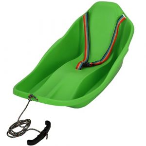 KOTARBAU&reg; Luge Enfant - Plastique - 72x37x32 cm - Vert - Sled - Traineau Enfant - Luge - Traineau a Neige - avec Dossier et Ceinture - avec Corde pour Tirer dans la Neige (KOTARBAU, neuf)