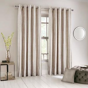 always4u Rideau 100% Occultant en Velours &agrave; Longues Rayures, Double Rideaux Isolation Thermique avec Oeillets, pour Salon Chambre Cuisine, &Eacute;l&eacute;gant,Beige 140x260cm Lot de 2 (Always4u Soft Furnishings, neuf)