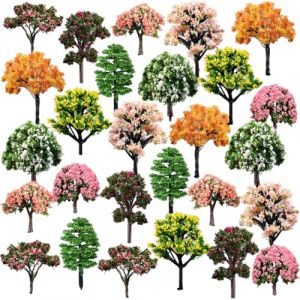 Lot de 27 Arbres Miniatures, Mod&egrave;le Arbre en Plastique, Mod&egrave;le Train Arbres, Mixte Mod&egrave;le Arbres, Mod&egrave;le Arbres, pour Paysage de Bricolage, Paysages Miniatures, Table de Sable, Mod&egrave;le Paysage, 5-7 cm (Wqajly, neuf)