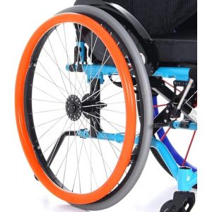 ADUUTPPD C,20in, 1 Paire De Housses pour Fauteuil Roulant, 20/22/24 Pouces, Housses De Protection Antid&eacute;rapantes en Silicone pour Jantes De Fauteuil Roulant, Accessoires pour Poign&eacute;es De Roue Arri&egrave;re (EX-AA, neuf)