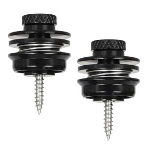 Luxvara 2 Pi&egrave;ces M&eacute;tal Boutons de Sangle de Guitare Attache Courroie, Boutons de Verrouillage de Sangle de Guitare Strap Locks, Guitar Serrure Attach&eacute; Bouton pour Basse Guitares Acoustique (Noir) (fuleitong, neuf)
