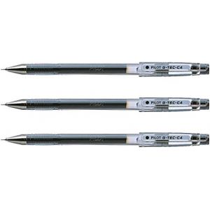 Pilot G-Tec C4 Lot de 3 stylos à encre gel 0,4 mm Noir (allpremio, neuf)