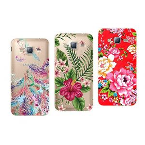 NOVAGO Compatible avec Samsung J3 2016 (J320) Coque Souple Transparente et r&eacute;sistante Anti Choc avec Impression de qualit&eacute; (3 Coques, Multicolore 8) (NOVAGO-Vendeur PRO fran&ccedil;ais, neuf)