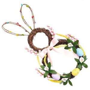 Rebellious Œufs de Pâques, couronne de rats, œufs de lapin, décoration de fête de Pâques, guirlandes florales, décoration de porte, œufs de Pâques (Yunnan., neuf)