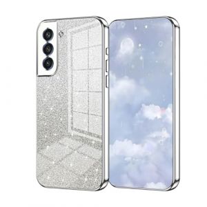 UPLAI Coque pour Samsung Galaxy S22 5G, Tr&egrave;s Mince Antichoc Housse avec Carte de Brillant D&eacute;grad&eacute;es et Bords Galvanis&eacute;s, Prime Souple TPU Silicone &Eacute;l&eacute;gane &Eacute;tui.Argent (UPINLY, neuf)