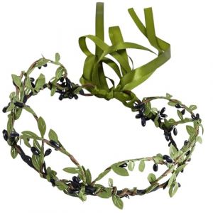 Serre-tête de mariée esthétique naturelle - Accessoires photo tressés - Bandeau de fête - Bandeaux de feuilles pour festivals de musique - Serre-tête en cristal (Minghuahao, neuf)