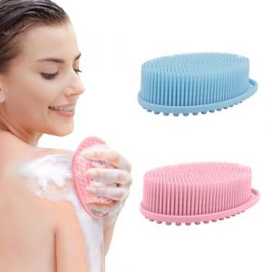 Brosse Douche,Brosse Corps,Brosse Exfoliante Corps,Brosse Pour Le Corps,Brosse Silicone Corps,Accessoires Pour Le Bain,Brosse Visage Silicone,Brosse De Bain,Brosse De Douche,Face Scrubber Rose (daomx47, neuf)