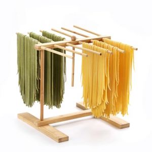 Séchoir À Pâtes, Sechoir A Pates Fraiches,Séchoir À Pâtes En Bois Avec Tige De Transfert Et 12 Tiges, Support À Pâtes Pliable Et Réutilisable Pour Sécher Les Pâtes, Linguine,Pates,Pate (yunzhishiye, neuf)