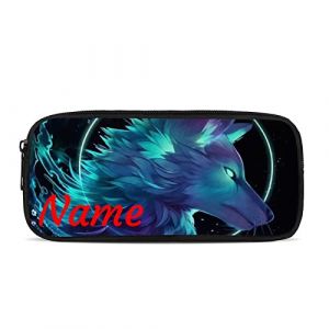 Belidome Trousse &agrave; crayons avec nom personnalisable Motif loup (belidomeEUR, neuf)