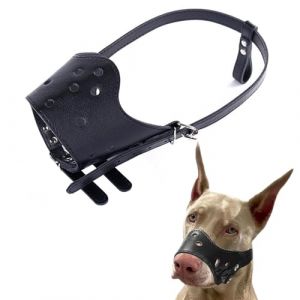 SHUOHONG Museli&egrave;re Chien Souple R&eacute;glable, Musoliaire Chien Anti-Morsure, Museliere pour Chiens, Museliere pour Les Chiens de Taille Grande, Moyenne (PU-Noir-M) (SHUOHONG, neuf)