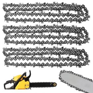 Lot de 3 chaînes de tronçonneuse : 35 cm Chaîne de tronçonneuse 3/8" LP, 52 maillons d'entraînement 1,1 mm à faible rebond Compatible avec Einhell-GE-LC 18/25 Li, Bosch AKE 35S, Dolmar, Ryobi, Oregon (BAOBAOBAOB, neuf)