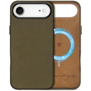 Shieldon Coque Basique Cuir V&eacute;ritable pour iPhone Air 6,5 Pouces 5G 2025, &Eacute;tui Magn&eacute;tique de Protection, Case Standard Magn&eacute;tique Compatible Chargement sans Fil - Cuir Crazy Horse Kaki (TG-Global FR, neuf)