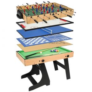 Baby-foot de 1,2 m, table de billard, table de combinaison multi-jeux 10 en 1 avec table de baby-foot, table de billard, table de tennis de table, table de hockey avec accessoires, pieds pliables (Kegoup-FR, neuf)