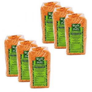 Lot 6x Lentille corail - Grain de Frais - paquet 1kg (Toilinux, neuf)