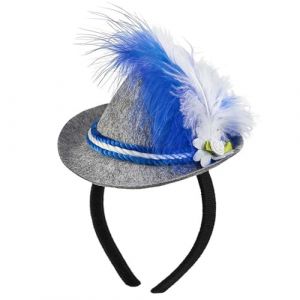 SLXLYH Serre-tête bibi à plumes en forme de chapeau pour femme, Halloween, fête, maquillage, bandeau pour coiffure, photographie, carnaval (bleu) (anbeidianzi, neuf)