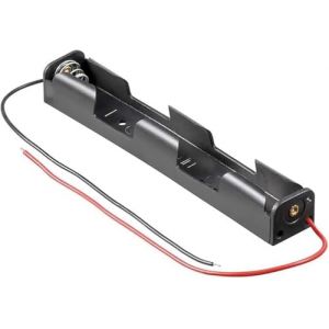 CABLEPELADO Porte-piles plat | Support de batterie AA | Comprend un câble de 200 mm | Tension totale : 3 V (1,5 V par pile) | Convient pour 2 piles LR6 AA (FR6, HR6, LR6) (CABLEPELADO, neuf)