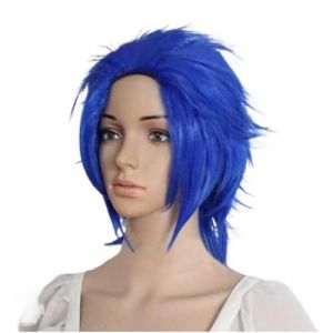 Extension Cheveux Naturel Perruque de cosplay Fairy Tail courte bleue for femme et fille, cheveux résistants à la chaleur (Mobang Ubest, neuf)