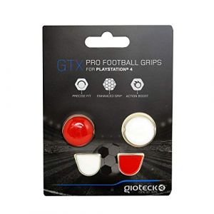 Gioteck GTX PS4 15 MU - Thumb Grips PS4 Bouchons/Capuchons/Protection en Silicone pour Joysticks Grips Playstation 4 - Antid&eacute;rapant - Aide a viser - Protection Manette ps4 - Rouge et Blanc (MrPackage, neuf)