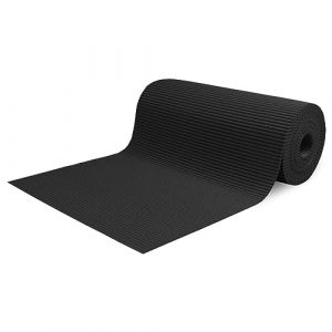 Tapis au m&egrave;tre de voie pour ext&eacute;rieur, couloir, bord de piscine, tapis en caoutchouc, antid&eacute;rapant, multi-usages absorbants, &eacute;ponge Aquamat, couleur unie, (400 x 65 cm, noir) (SaRani, neuf)