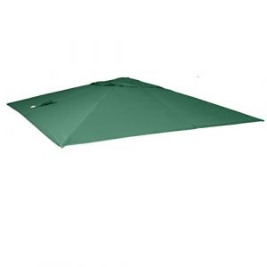Mendler Toile de Rechange pour Parasol d&eacute;port&eacute; de Luxe HWC, 3x3m - Vert fonc&eacute; (Mycocooning, neuf)