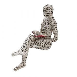 Lecture Femme Figurine R&eacute;sine Cr&eacute;ative Lecture Femmes Penseur Statue Moderne Art Abstrait Sculpture pour la D&eacute;coration de Bureau &agrave; Domicile (E) (Socialme-eu, neuf)