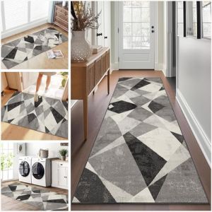 Tapis de Passage Long Tapis de Couloir Antidérapant 50 x 400 cm Tapis de Cuisine Lavable en Machine Tapis d Entree Interieur Tapis Salle de Bain Tapis Couloir Long Moderne pour Cuisine Salon Bureau (xueleixinrzbhd, neuf)