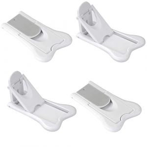 4 PCS Bloc Porte Securite Bebe, Bloque Porte Coulissante Verrouillage de S&eacute;curit&eacute; Auto-adh&eacute;sif Sans Percer Bloque Fenetre Securite Enfant pour Porte Coulissante Armoire Placard Fen&ecirc;tre (NIMITOP1, neuf)