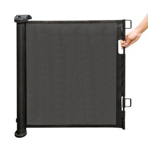 Barriere de Securite Retractable 0-180cm, Barriere de Securite Enfant Extensible, Barriere Chien Opération à Une Main, pour Escaliers, Couloirs, Cuisine, Intérieur et Extérieur-86 * 180 cm-noir (Hechheu, neuf)